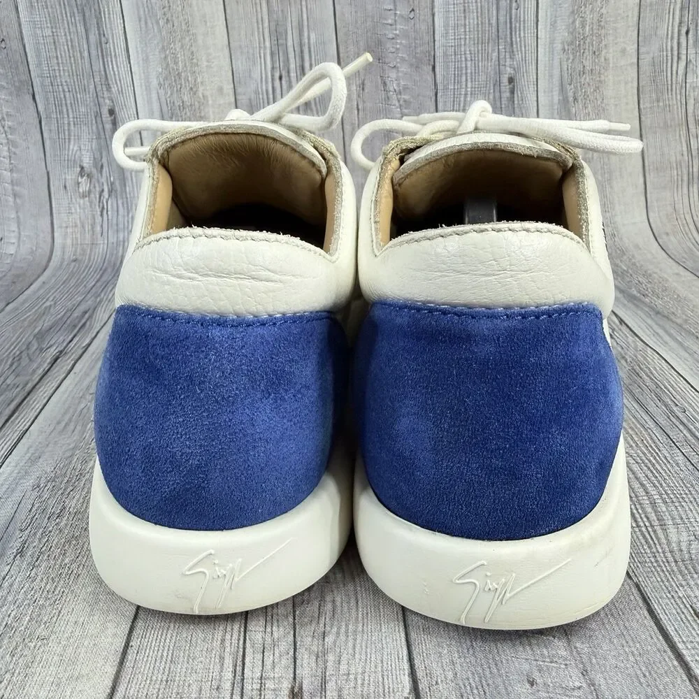 Giuseppe Zanotti Shoes 40 Signature Logo Leather Lace Up Sneakers Trainers $550